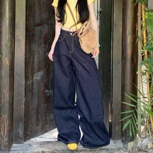 Boutique Women’s Wide-Leg Dark Blue Jeans